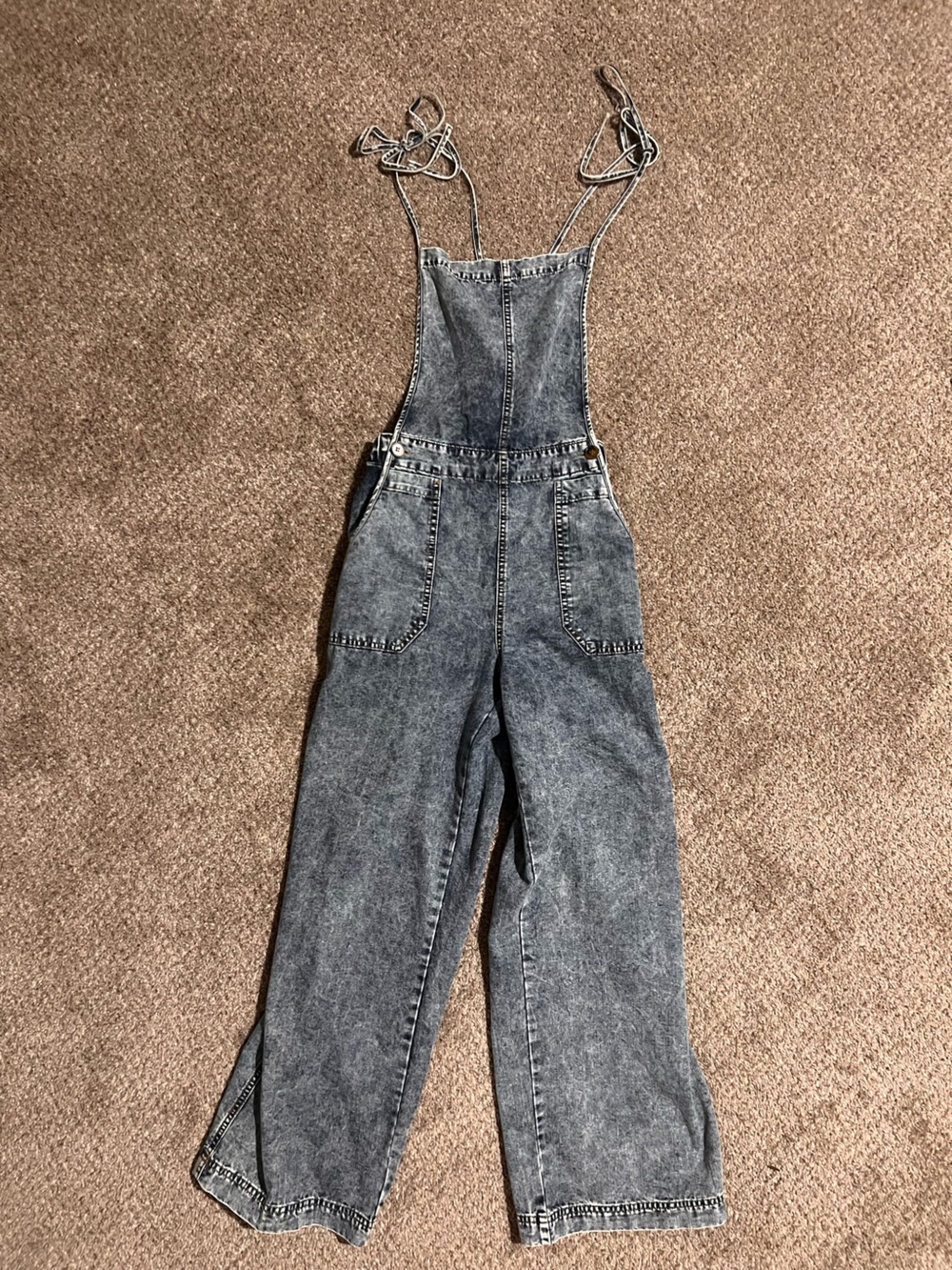 Promesa Acid Wash Blue Wide Leg Jumpsuit Pants